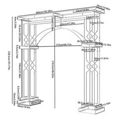 258CM Tall Metal Wedding Arch Backdrop Stand fr Party Celebration Garden Trellis