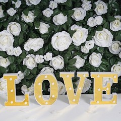 GREEN WHITE 24″ x 18″ Rose Silk Flowers Wall Backdrop Panel Wedding Decorations