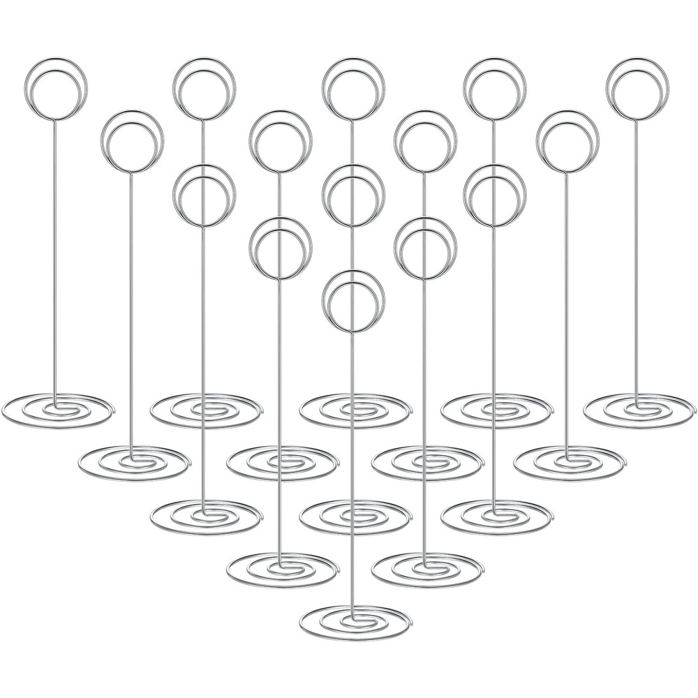 Pajean 36 Pack 8.75 Inch Tall Table Number Holders Silver Sign