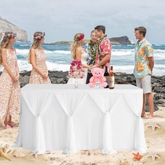 Soft White Tulle Table Skirt for Special Occasions