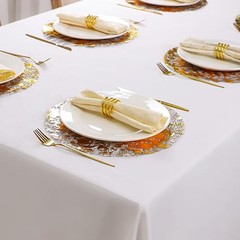 Black and Gold Placemats Round Disposable Metallic Gold Doilies Glitter Foil