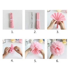 5pcs 6″-10″ Tissue Paper Wedding Baby Shower Birthday Party Pom Poms Toy