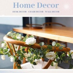 2 Pcs 13FT Artificial Flower Garland Wedding Decor, White Rose White 2 Pcs