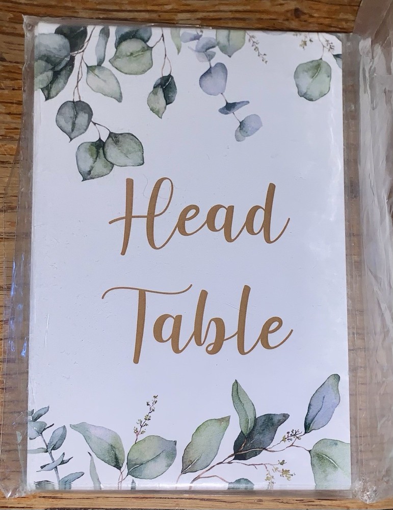 26 Pc. Wedding Table Signs Double-Sided #1-25 & Head Table 4″x 6″ Cardstock ~NEW