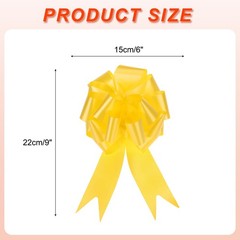 20pcs 6 Inch Large Pull Bow Big Gift Wrapping Ribbon Yellow for Christmas Bow