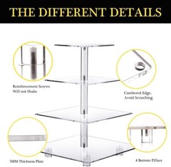 Luxury Cupcake Stand – LED Light Included – Premium Acrylic – Holds 52 Cupcakes
