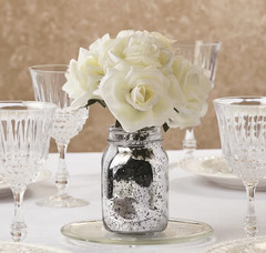 Silver Mercury Mason Jars – Set of 12, Elegant Wedding Decor