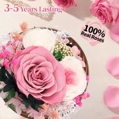 Preserved Flowers Mothers Day Gifts, Gifts for Mom Wife Grandma Pink