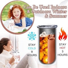 Yungyan Flower Girl Gift Cup Tumbler Water 12 Ounces, White