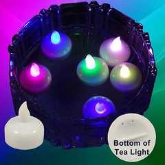 18 Multicolor Led Floating Floral Tea Light Candle for Wedding Centerpiece Decor
