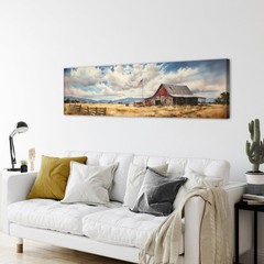 Country Old Barn Wall Art Rustic Farmhouse Landscape Pictures for Living Room…