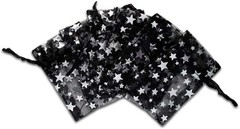 100-Pack 4×6 Sheer Organza Drawstring Gift Bags (Medium) – Metallic Stars (Wh…