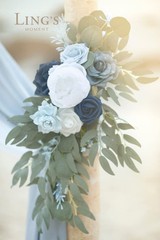 Ling’s Moment White Blue Blush Artificial Wedding Arch Flowers Kit Pack of 4,…