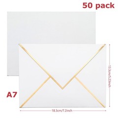 50 Pack 5×7 Envelopes Self Seal, White for 5×7,