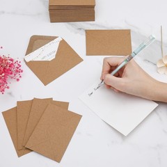 100 Pack 4 x 2.75″ Mini Envelopes 120GSM Gift Card Kraft Small, Kraft-100