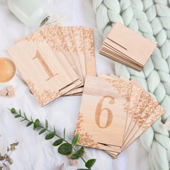 Wedding Wooden Table Numbers with Wooden Base,1-10 Rustic Wedding Centerpiece…