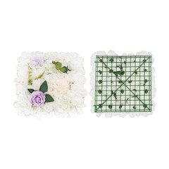 6pcs 15*15in White Artificial Flower Wall Panels Venue Background Floral Decor