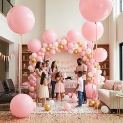 36 Inch Giant Balloons, 6 Pack Large Round Latex Balloons for 6 Pcs Light Pink
