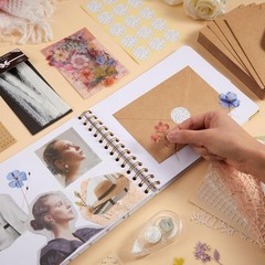 Wildflower Wedding Guest Book Set – 8.5×7 Inch Scrapbook for Cherished Memories