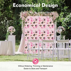 12pcs Artificial Flower Wall Panel Wedding Party Flower Wall Stage Background