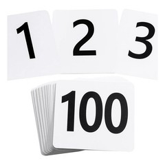 100Pcs Table Numbers 1-100,Plastic Table Numbers, Sided Table Number Cards8661