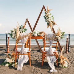 2PCS Nesting Triangle Wood Wedding Arches Arbor Floral Archway Backdrop Stand US