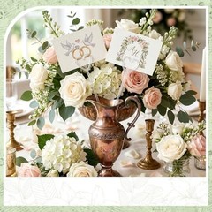 500 Pcs Clear Heart Shaped Floral Picks – Wedding Place Card Holders Clips, 9