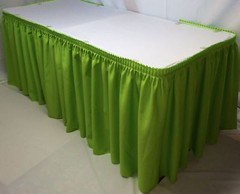 21′ POLYESTER PLEATED TABLE Set SKIRT skirting Trade show Apple Green catering
