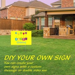 Blank Yard Signs with Stakes, Yellow 4 Pack12″x18″ Corrugated Plastic Sheet f…