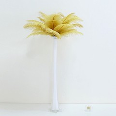 12 pcs 13-15″ long Gold Genuine Ostrich FEATHERS Wedding Party Centerpieces
