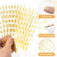 ANCIRS Gold Glitter Number Stickers Set (0-9) – 4 Sheets, 320pcs Small Self-A…