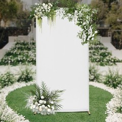 Wedding Arch Backdrop Stand for Ceremony Square Gold Balloon Arches Stand 6.6FT
