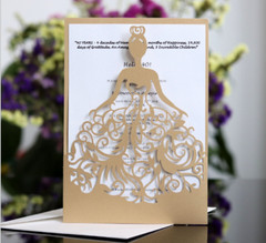 10PCS Laser Cut Party Invitations Sweet 16, Wedding, Quinceanera Party Card