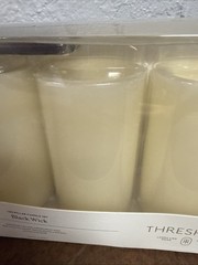 4pk 5″ x 3″ LED Flameless Black Wick Candle Cream – Threshold