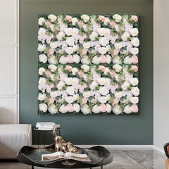 Flower Wall Panel 60 x 40 cm Rose Flower Backdrop Silk Fabric Floral Wall Mat