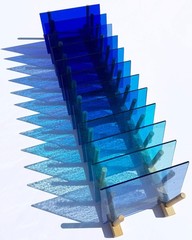 LITMIND 24 Sheets Transparent Stained Glass Sheets – Blue & Green Gradient