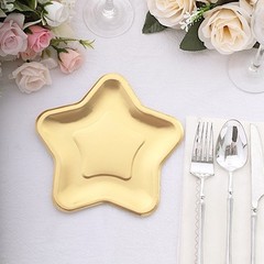 25 MATTE GOLD 7″ Star Shaped Paper Salad Dinner PLATES Party Events Decorations