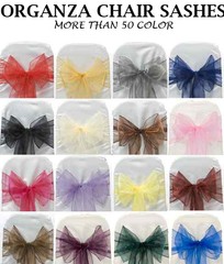 25/50/100/125/150/200 – Organza Chair Sashes Cover Bows wedding party -Free Ship