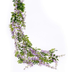 Lvydec Wisteria Artificial Flowers Garland, 4 Pcs Total 28.8ft Light Purple