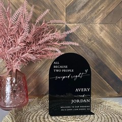 5 Pack Blank Black Arched Acrylic 8×10 In Wedding Table Signs With Stands