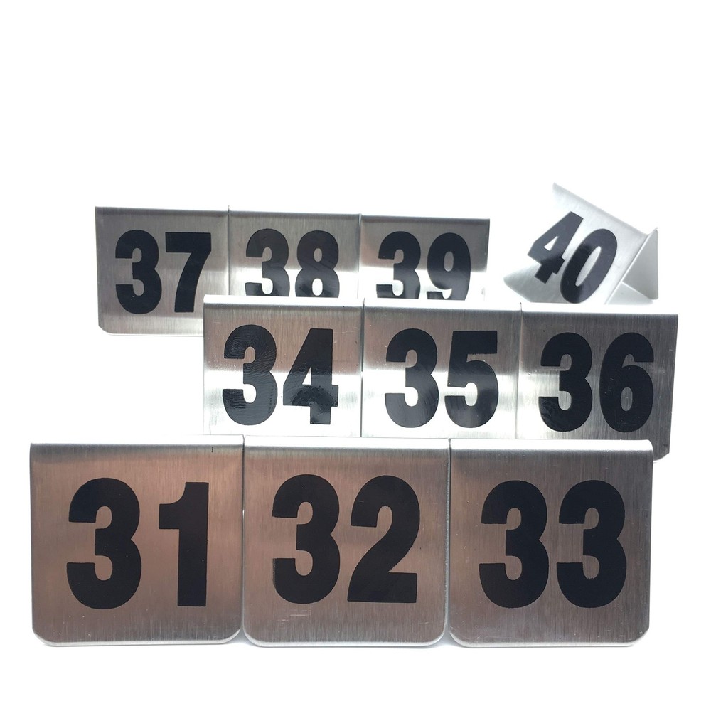 Metal Tent Style Stackable Table Numbers 10 PCS Black 31-40 for Restaurants