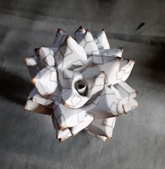 Handmade Paper Flower on stem (Gray Pattern No.1) for Wedding, St. Valentine’s