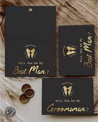Set of 8 Groomsmen Cards, 6 Pieces Will You Be My Groomsman and 2 Pieces Will…