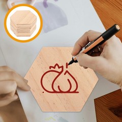 25Pcs Durable Wood Hexagon Ornaments Smooth Surface for Wedding Party Decor