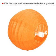 6pcs 4 Inch Folding Hanging Paper Lanterns Small Lampshade Orange