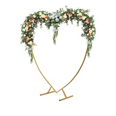 Large Heart Archway Wedding Backdrop Stand Gold Arch Frame Flower Balloon Decor