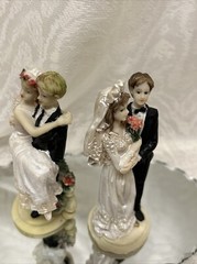 Two Wedding Cake Toppers K’s Collection Resin Brides And Grooms, Limited