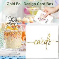 2 PCS 8.7″ White Card Box Gold Foil Design Wedding Party Raffle Money Envelope