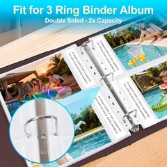 30 Pack 5×7 Photo Album Refill Pages for 3 Ring Binder,Ultra-Clear Photo Slee…