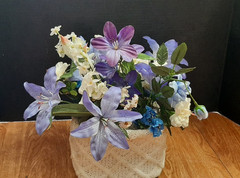 Lavender purple wedding flowers for decorations Bells Tablecovers Streamers Misc